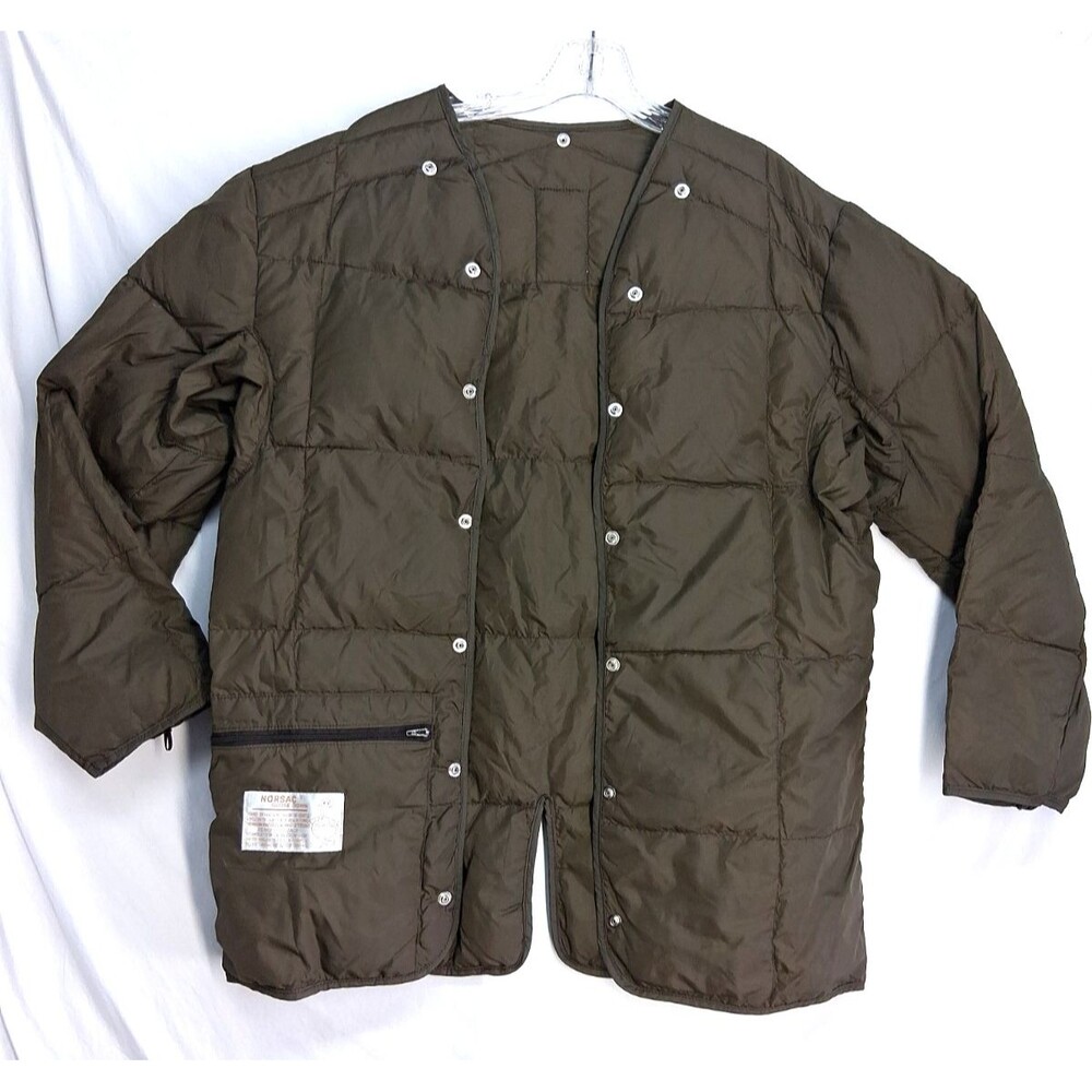 Mighty Mac Snap Brown Liner Men 42 Norsac Goose Down Winter Vintage Bodywarmer